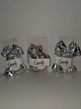 NWT Goody Set of 3 Silver Satin Hair Scrunchies